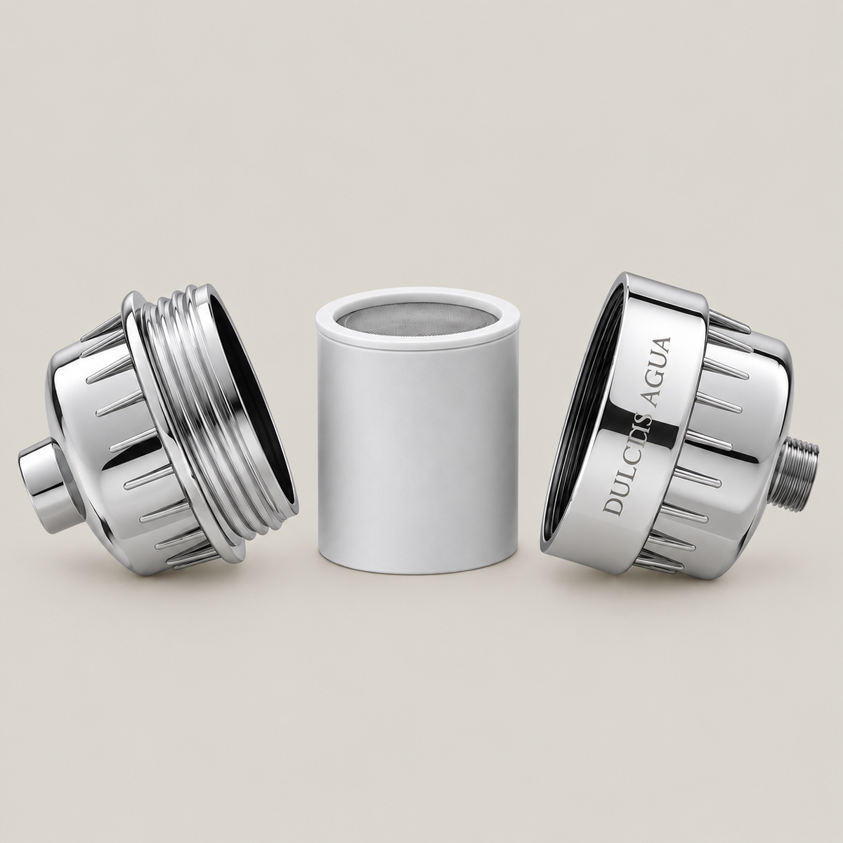 Dulcis Agua cartridge installed in shower filter housing