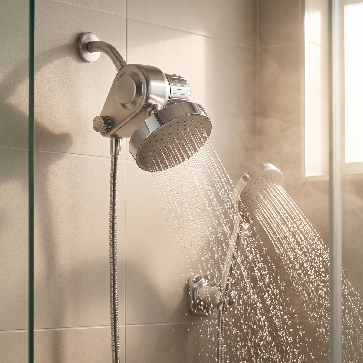 Duo Filtered Shower System — Dual Head, Polished Chrome