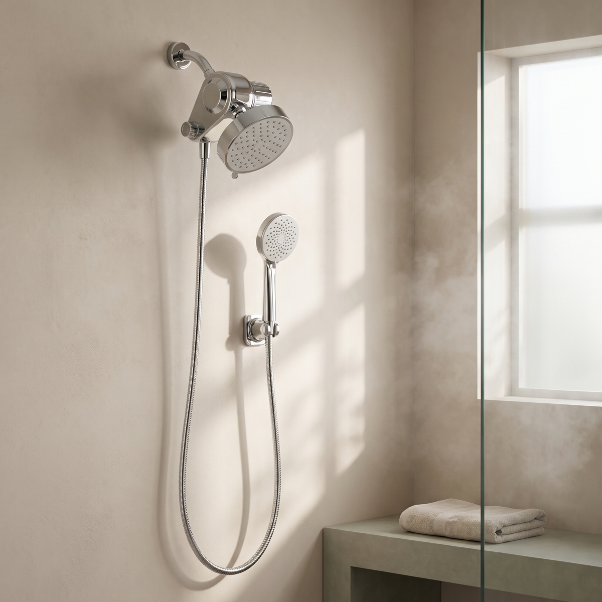 Duo Filtered Shower System — Dual Head, Polished Chrome